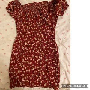 Off shoulder flower dress